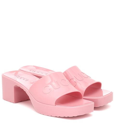 gucci pink sandals rubber|gucci rubber platform sandals.